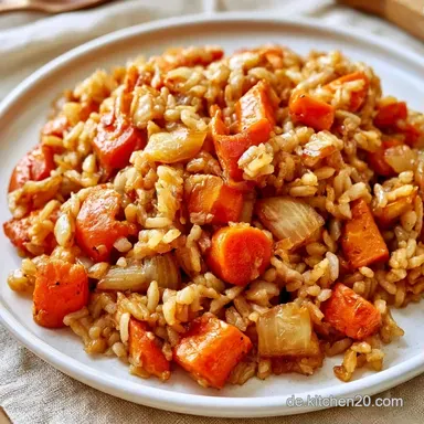 Warme Gem&uuml;seReispfanne in 30 Minuten Rezeptkarte