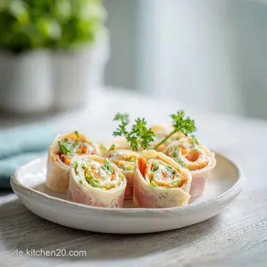 Wrap R&ouml;llchen Rezept: Fingerfood mit Frischk&auml;se in 75 Minuten Rezeptkarte