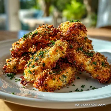 Zarte H&auml;hnchenstreifen: Saftige H&auml;hnchenfinger im Backofen Rezeptkarte