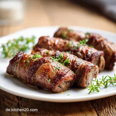 Rinderrouladen im Backofen: Zartes Schmorgericht f&uuml;r 4 Personen Rezeptkarte
