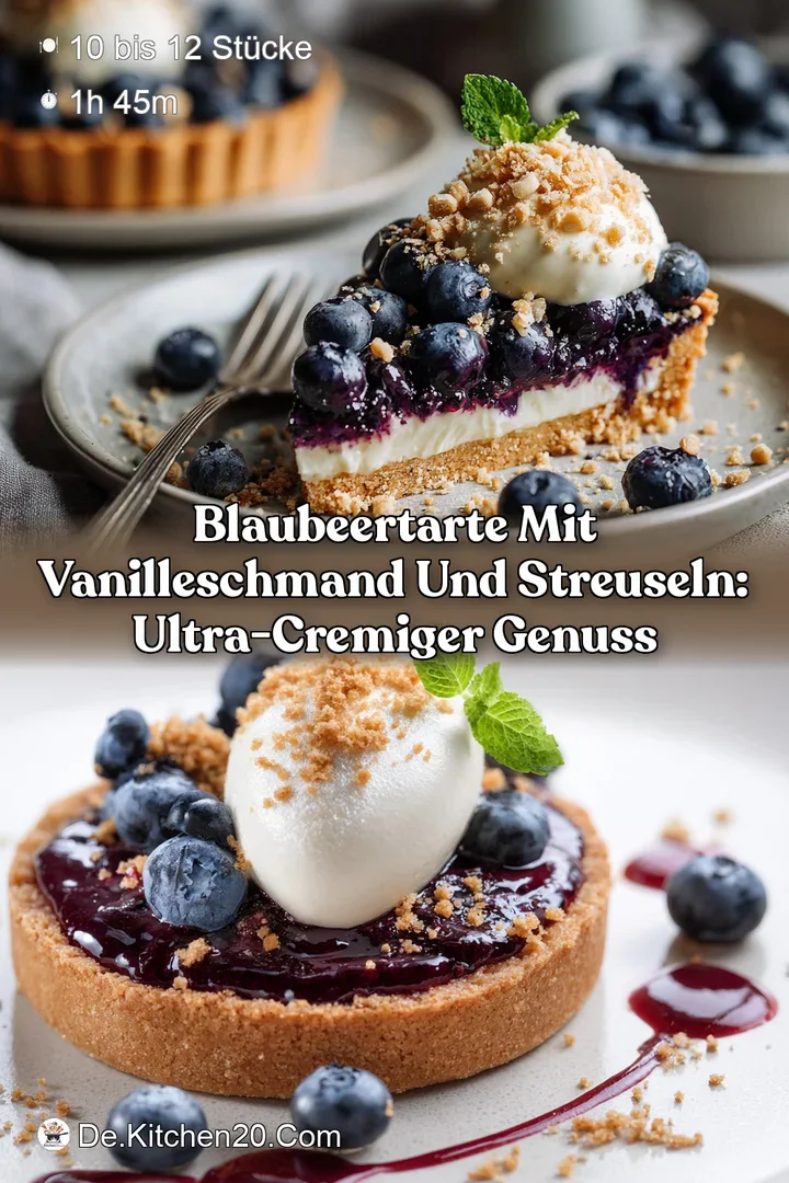 BlaubeerTarte mit Vanilleschmand und Streuseln: Ultra-cremiger Genuss