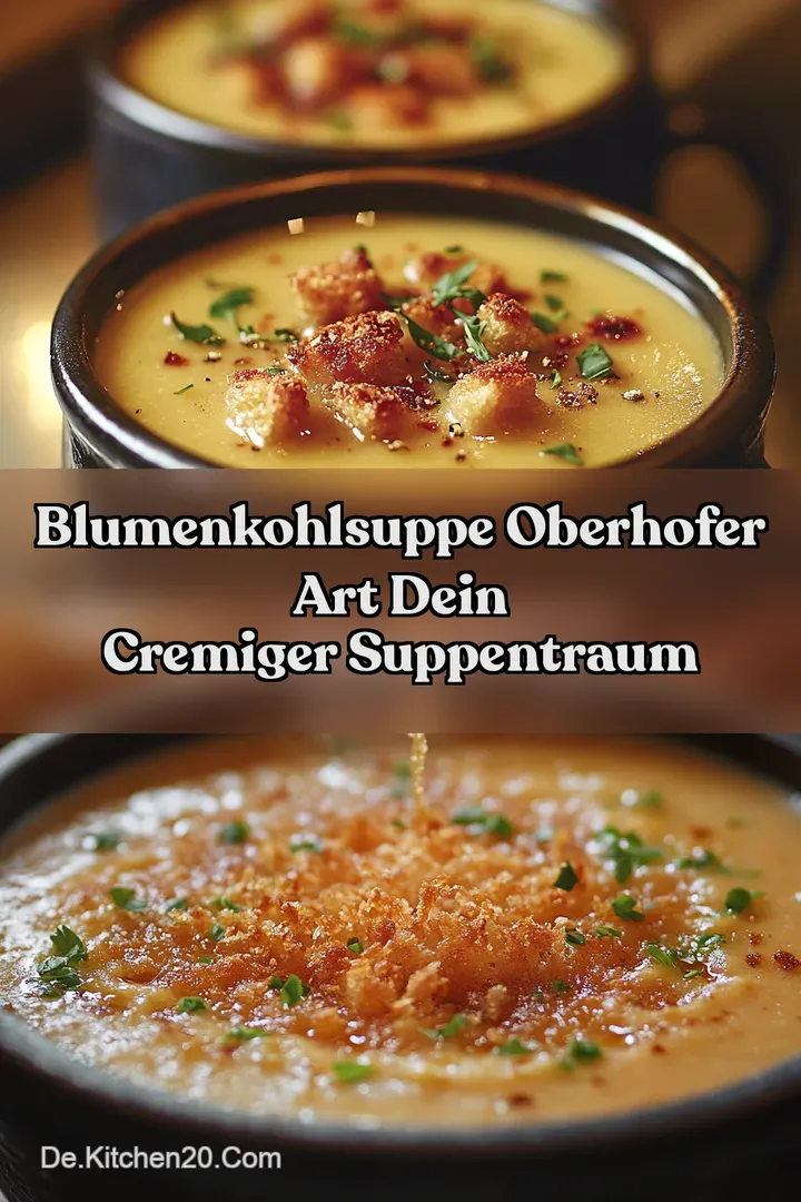 Blumenkohlsuppe Oberhofer Art Dein Cremiger SuppenTraum