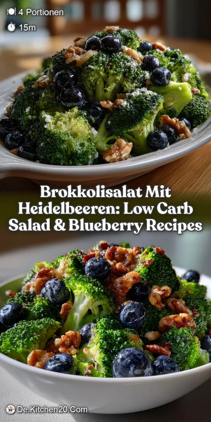 Brokkolisalat mit Heidelbeeren: Low Carb Salad & Blueberry Recipes