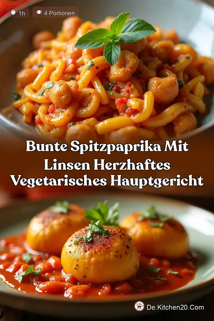 Bunte Spitzpaprika mit Linsen Herzhaftes vegetarisches Hauptgericht