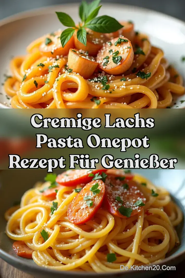 Cremige Lachs Pasta OnePot Rezept f&uuml;r Genie&szlig;er