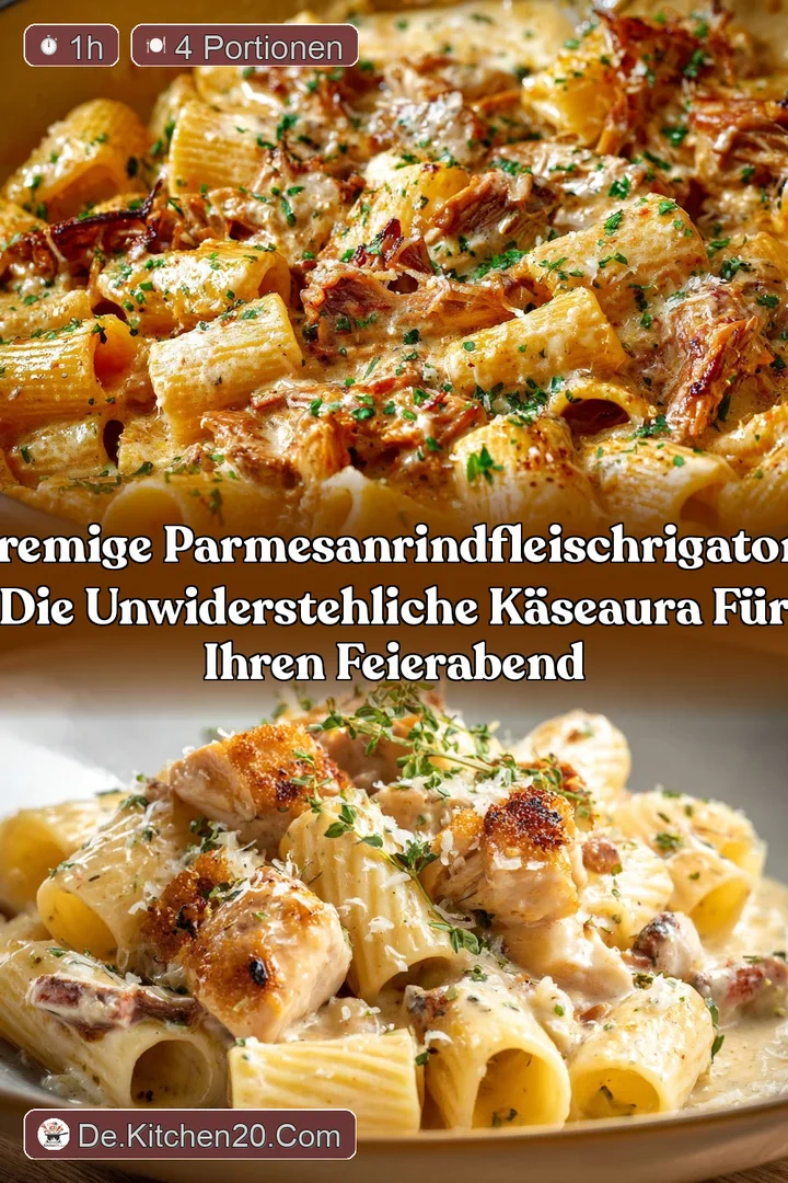 Cremige ParmesanRindfleischRigatoni Die unwiderstehliche K&auml;seAura f&uuml;r Ihren Feierabend