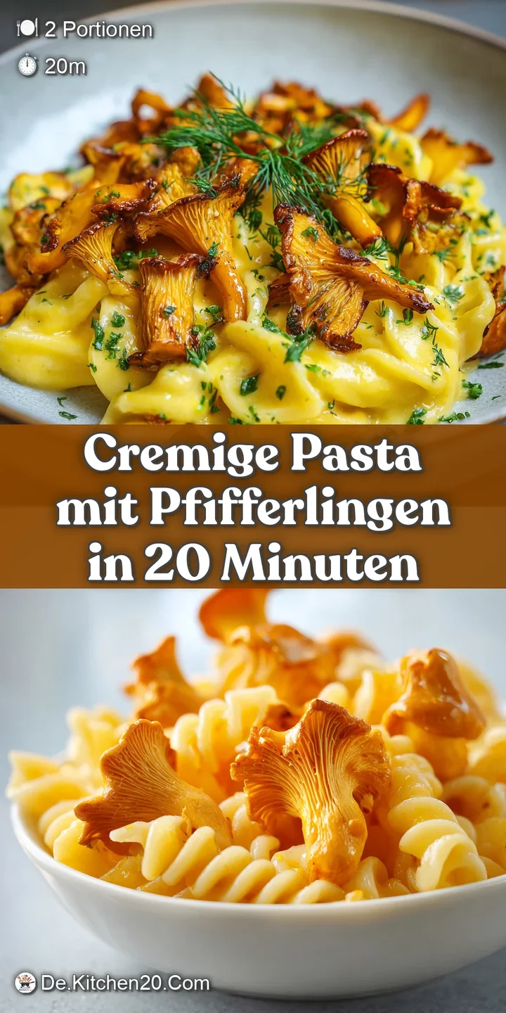 Close-up of glistening chanterelle mushrooms nestled in creamy pasta, showcasing rich texture and savory sauce.