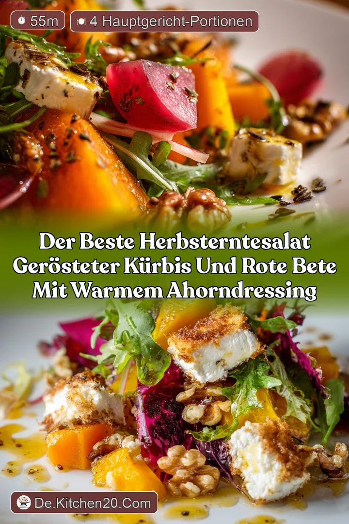 Der beste HerbstErnteSalat Ger&ouml;steter K&uuml;rbis und Rote Bete mit warmem AhornDressing