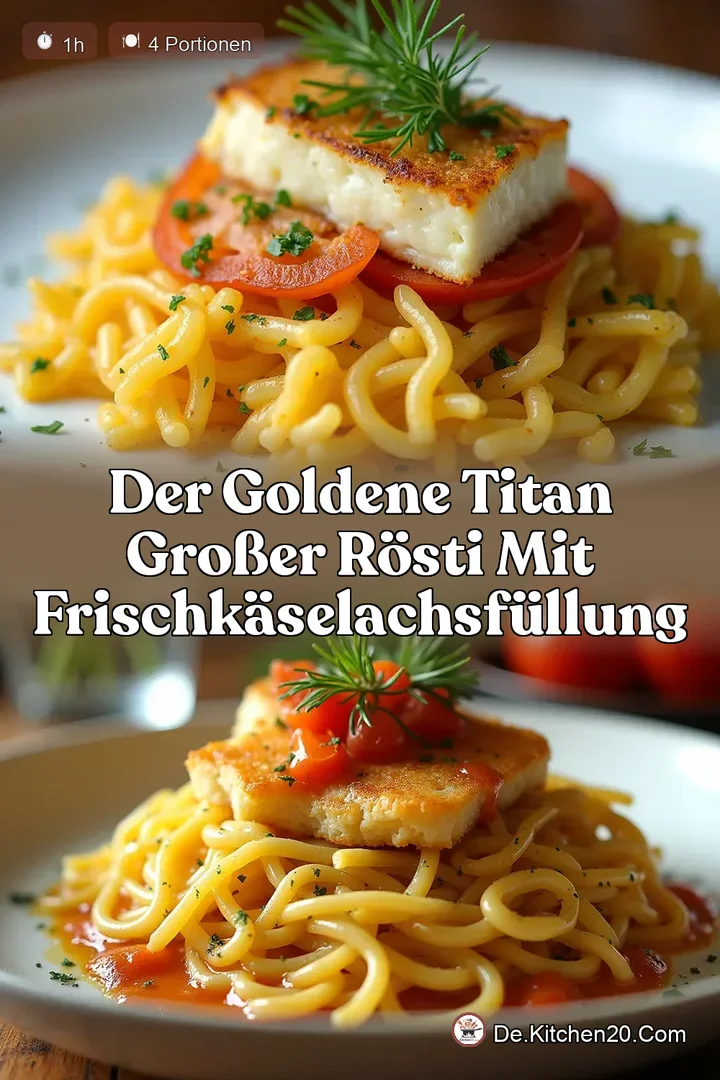 Der Goldene Titan Gro&szlig;er R&ouml;sti mit Frischk&auml;seLachsF&uuml;llung