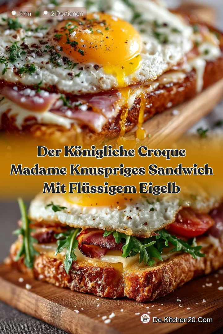 Der Königliche Croque Madame Knuspriges Sandwich mit flüssigem Eigelb