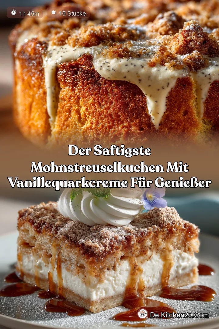Der saftigste MohnStreuselkuchen mit VanilleQuarkCreme für Genießer