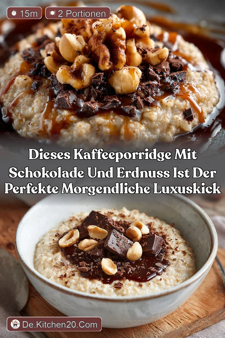 Dieses KaffeePorridge mit Schokolade und Erdnuss ist der perfekte morgendliche LuxusKick