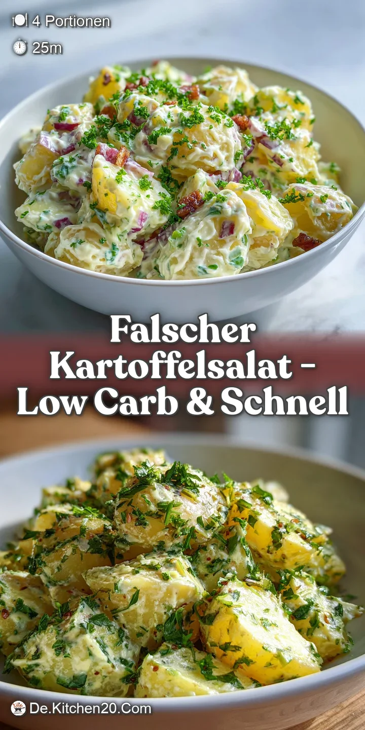 Appetizing close-up: Creamy, textured salad alternative with visible herbs and bacon, ready to be devoured.