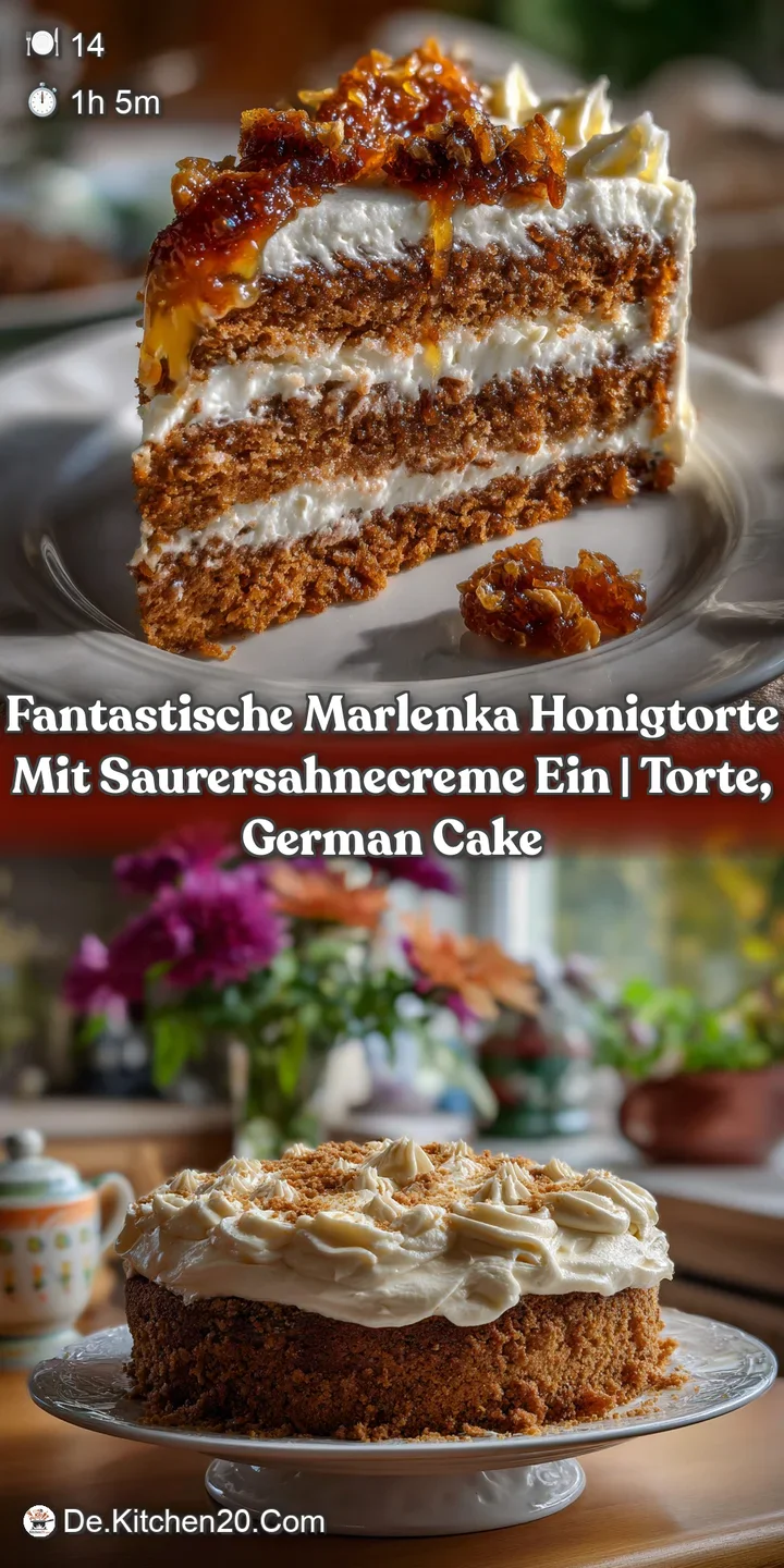 Fantastische Marlenka Honigtorte mit SaurerSahneCreme Ein | Torte German Cake