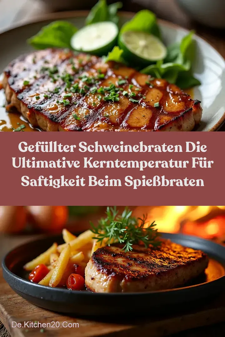 Gefüllter Schweinebraten Die ULTIMATIVE Kerntemperatur für Saftigkeit beim Spießbraten