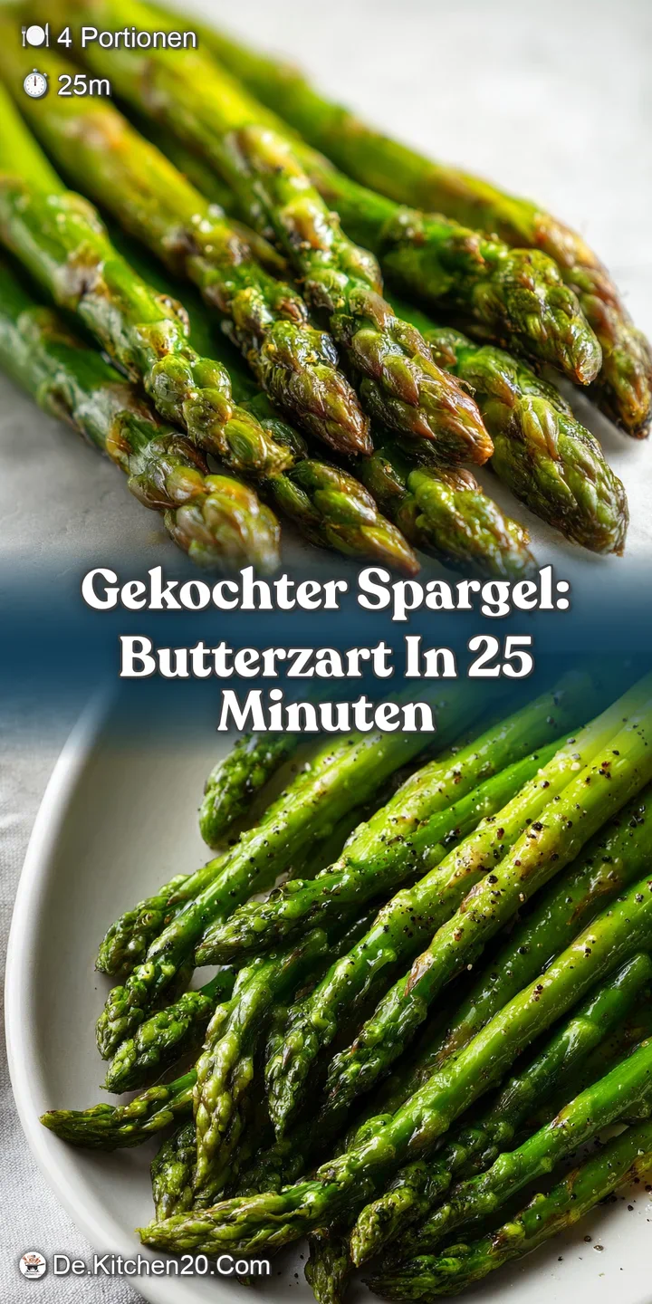 Close-up showing delicate asparagus tips, shimmering with droplets of melted butter, conveying freshness and subtle savory...