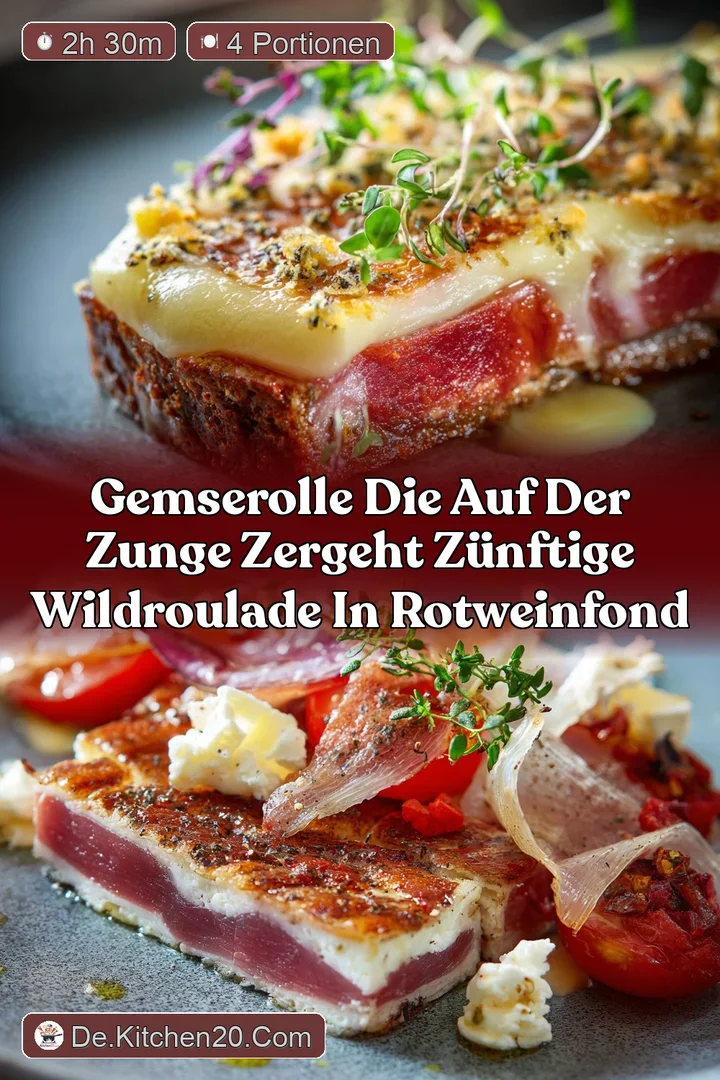 Gemserolle die auf der Zunge zergeht Z&uuml;nftige WildRoulade in RotweinFond