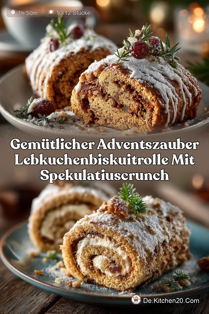 Gemütlicher Adventszauber LebkuchenBiskuitrolle mit SpekulatiusCrunch