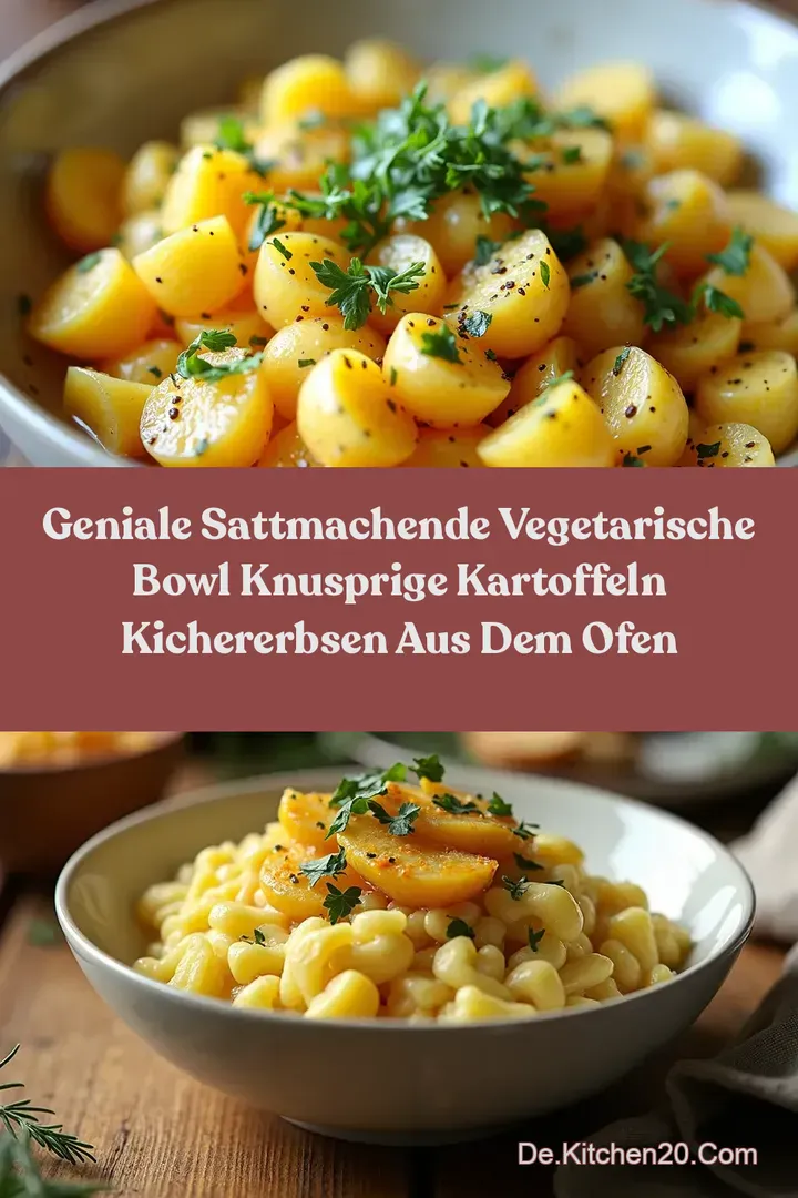 Geniale Sattmachende Vegetarische Bowl Knusprige Kartoffeln Kichererbsen aus dem Ofen