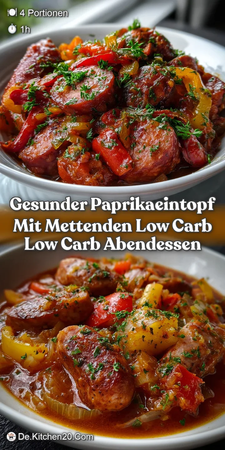 Gesunder PaprikaEintopf mit Mettenden Low Carb Low Carb Abendessen