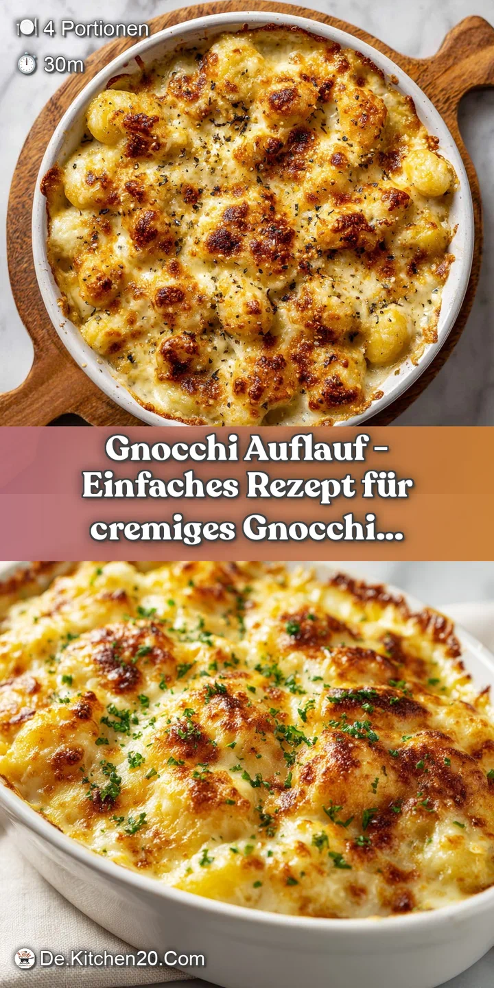 Close-up of tender gnocchi coated in a rich, bubbly cheese sauce, with a perfectly browned crust.