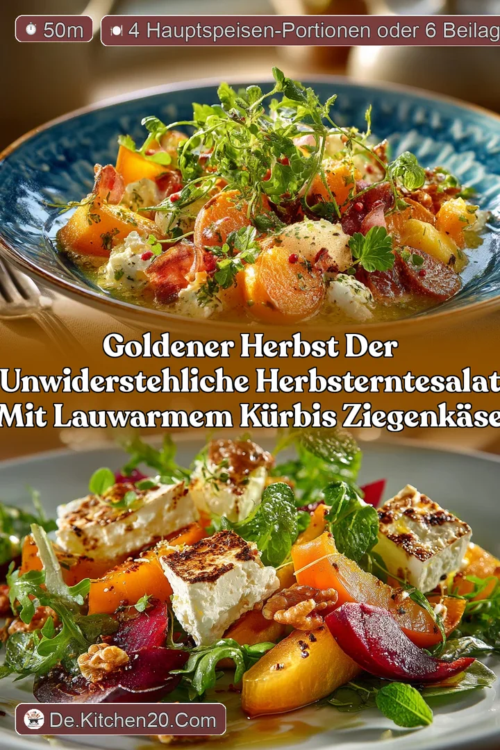 Goldener Herbst Der unwiderstehliche HerbstErnteSalat mit lauwarmem K&uuml;rbis Ziegenk&auml;se