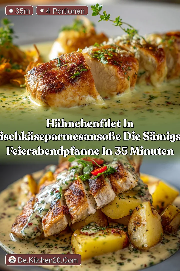 H&auml;hnchenfilet in Frischk&auml;seParmesanSo&szlig;e Die s&auml;migste FeierabendPfanne in 35 Minuten
