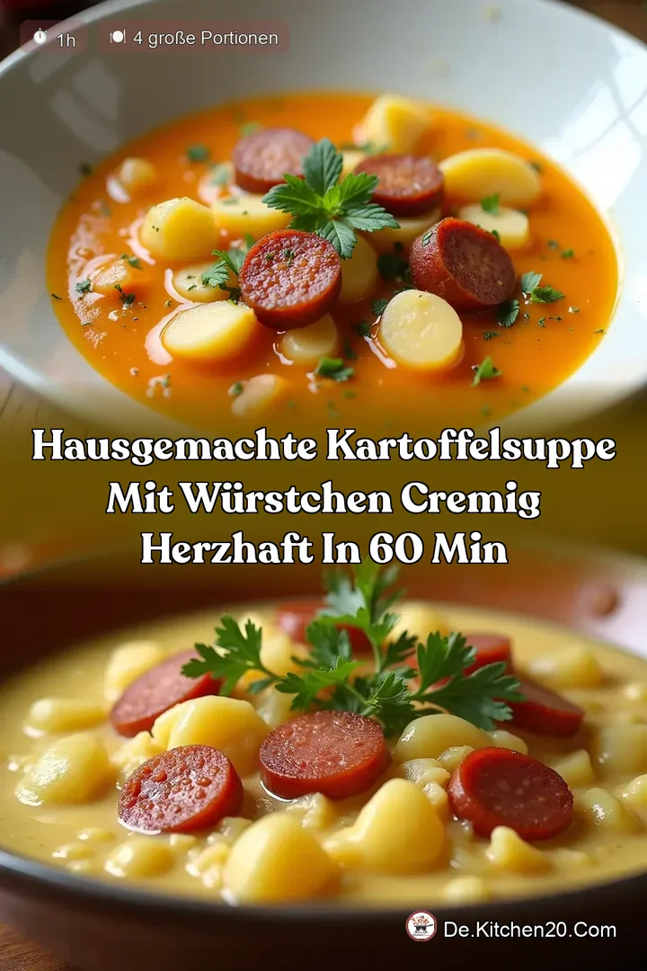Hausgemachte Kartoffelsuppe mit W&uuml;rstchen Cremig Herzhaft in 60 Min