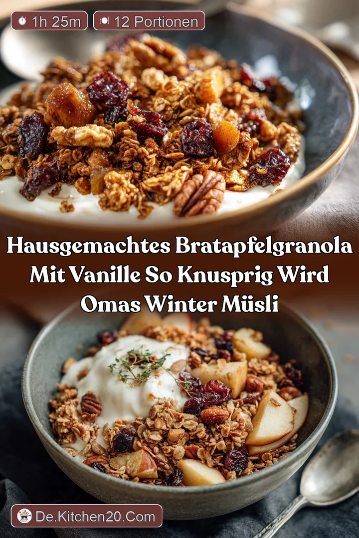 Hausgemachtes BratapfelGranola mit Vanille So knusprig wird Omas Winter M&uuml;sli