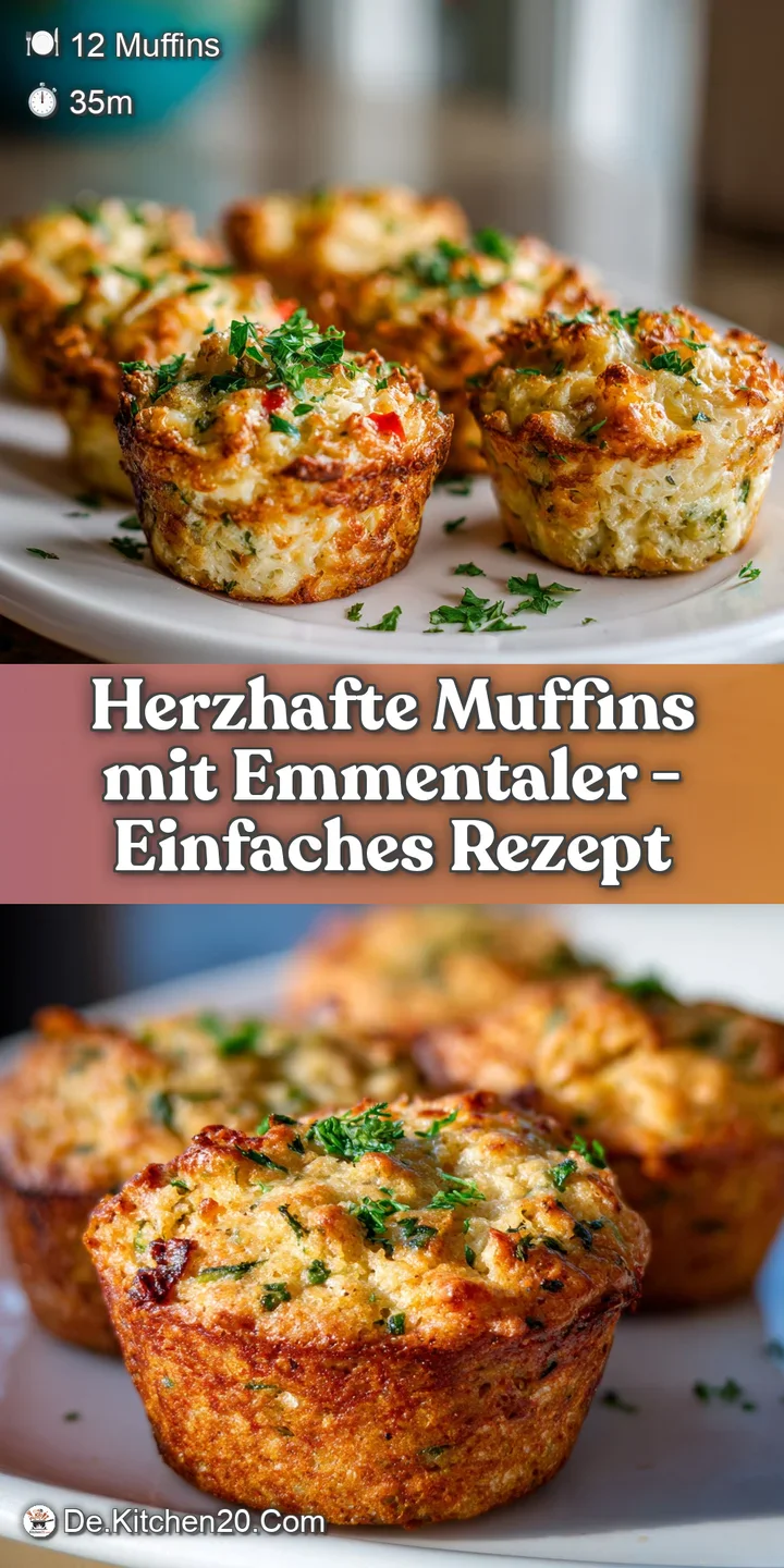 Close-up of a golden brown muffin, its crust dotted with herbs and sun-dried tomato pieces. Hints of melted cheese add an ...