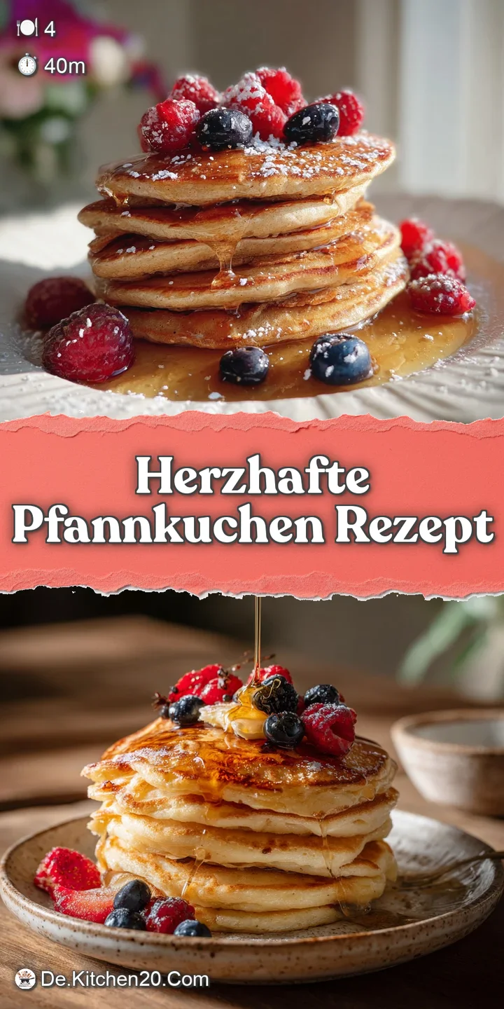 Close-up of a savory pancake, showing creamy sauce clinging to its golden surface, flecked with fresh green herbs, invitin...