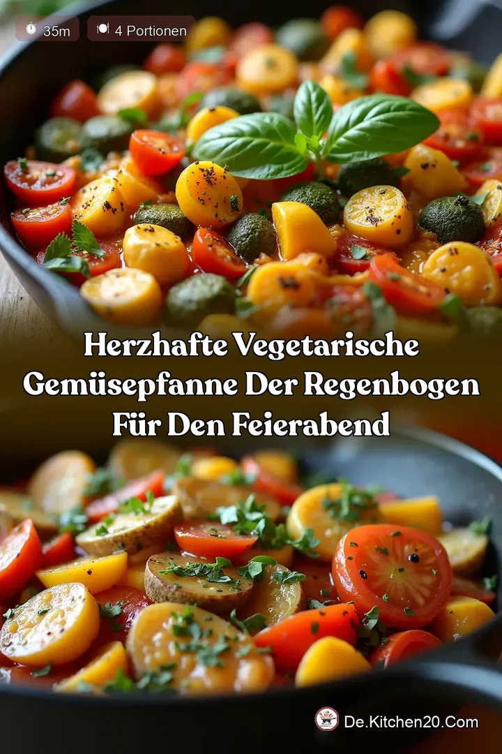Herzhafte Vegetarische Gem&uuml;sepfanne Der Regenbogen f&uuml;r den Feierabend