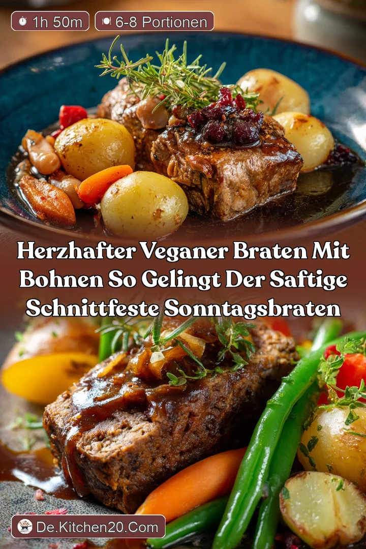 Herzhafter veganer Braten mit Bohnen So gelingt der saftige schnittfeste Sonntagsbraten