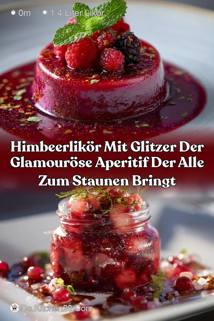 Himbeerlik&ouml;r mit Glitzer Der glamour&ouml;se Aperitif der alle zum Staunen bringt