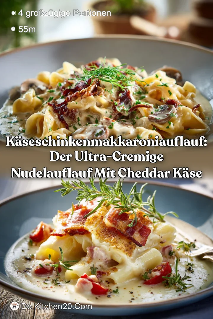 K&auml;seSchinkenMakkaroniAuflauf: Der ultra-cremige Nudelauflauf mit Cheddar K&auml;se