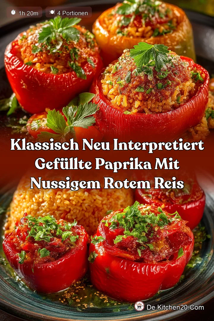 Klassisch neu interpretiert Gefüllte Paprika mit Nussigem Rotem Reis