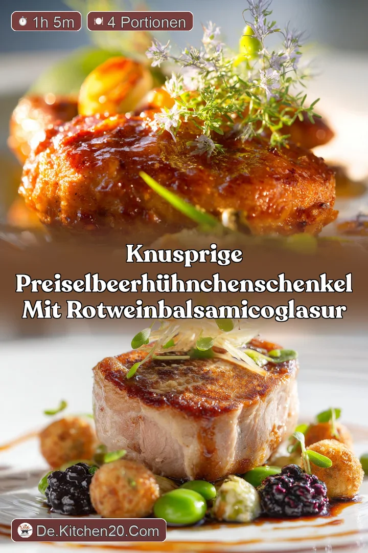 Knusprige PreiselbeerH&uuml;hnchenschenkel mit RotweinBalsamicoGlasur