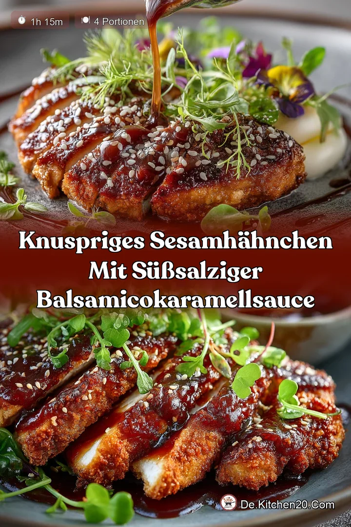 Knuspriges SesamHähnchen mit süßsalziger BalsamicoKaramellsauce