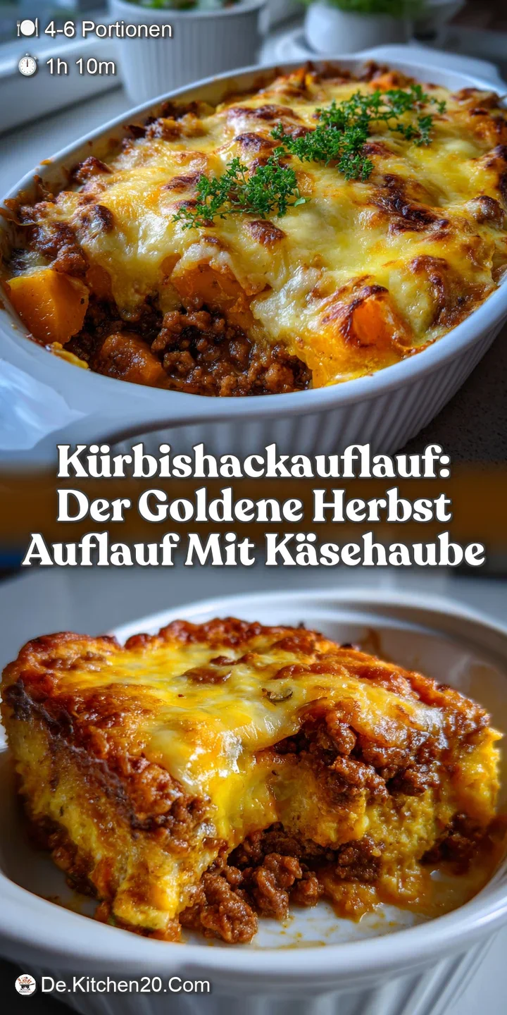 K&uuml;rbisHackAuflauf: Der goldene Herbst Auflauf mit K&auml;sehaube