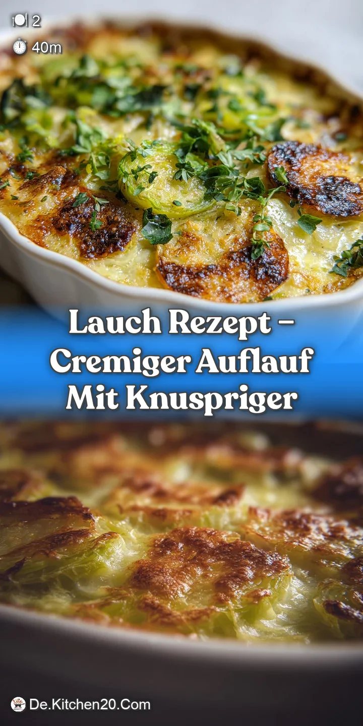 Close-up of bubbling, cheesy leek bake. The surface is golden and the texture is creamy with hints of caramelized onions v...