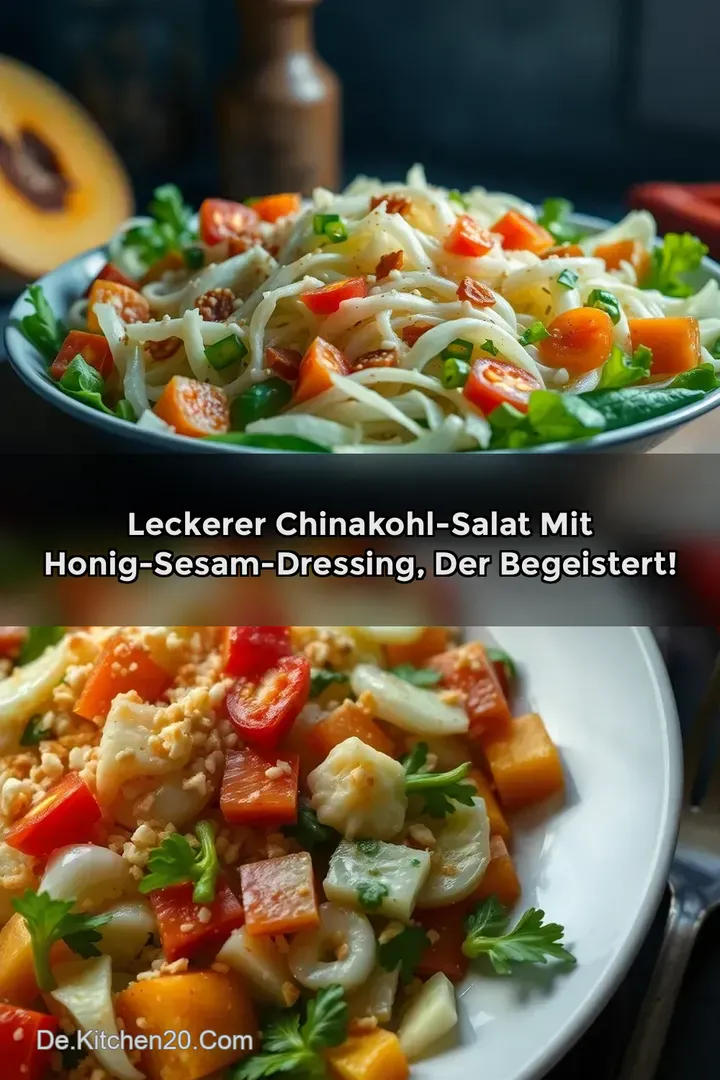 Leckerer Chinakohl-Salat mit Honig-Sesam-Dressing der begeistert!