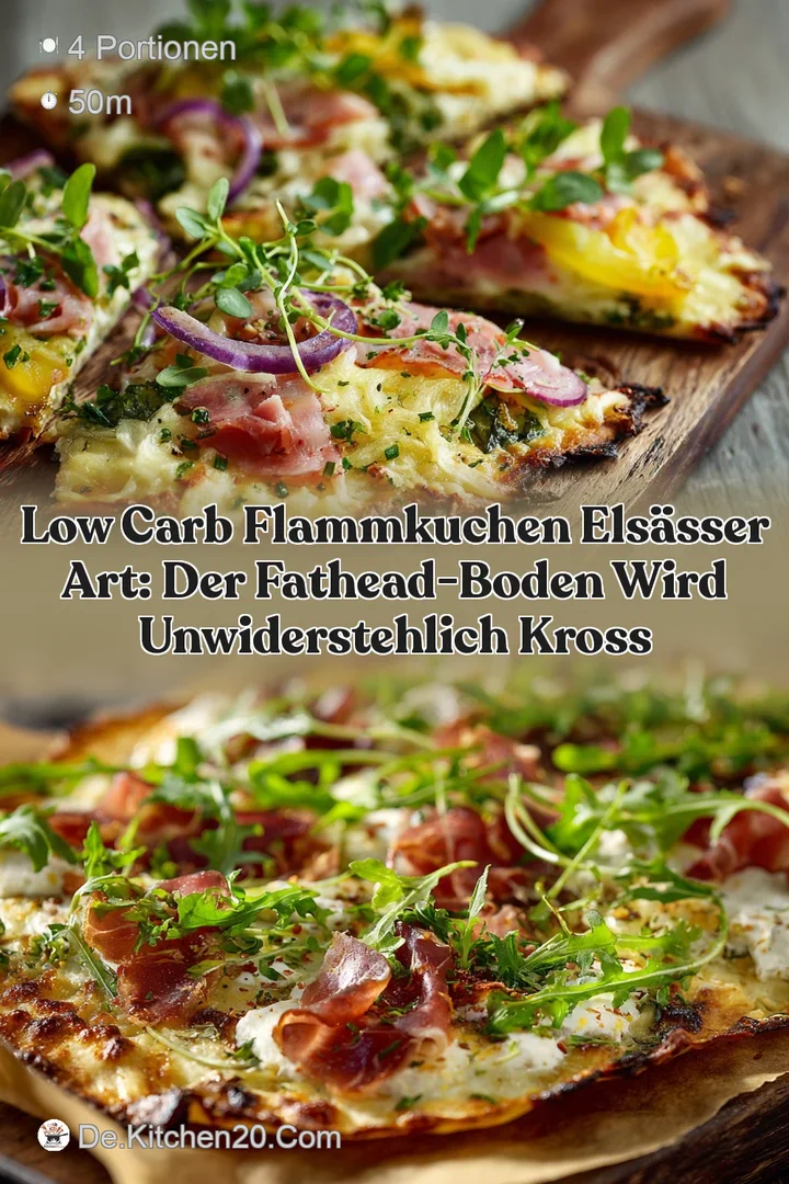 Low Carb Flammkuchen Els&auml;sser Art: Der Fathead-Boden wird unwiderstehlich kross