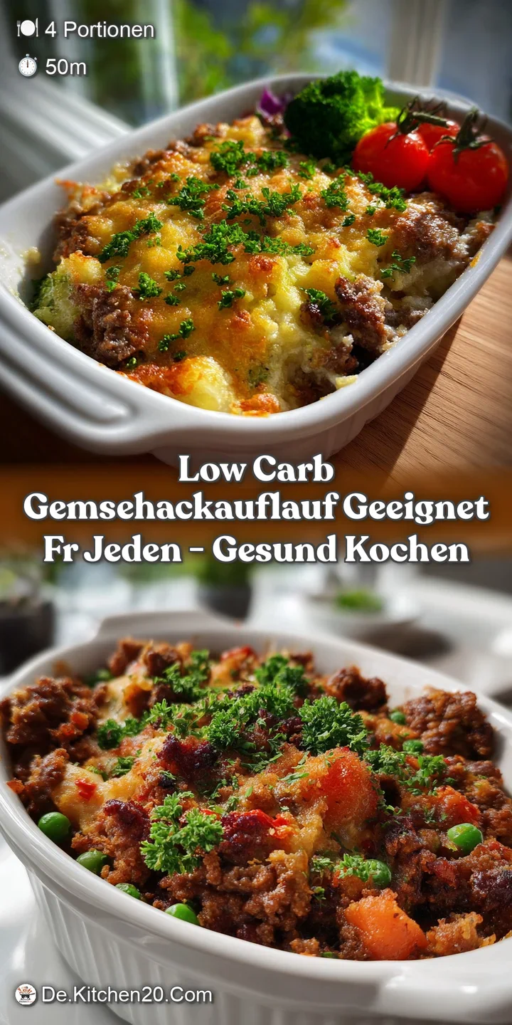 Golden-brown baked casserole with a creamy interior. Topped with fresh herbs and a hint of steam rising, promising warmth ...