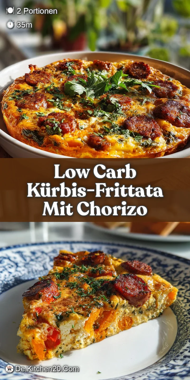 Close-up reveals the rich, oily sheen of chorizo, soft cubes of pumpkin, and slightly browned egg edges&mdash;savory and inviting.