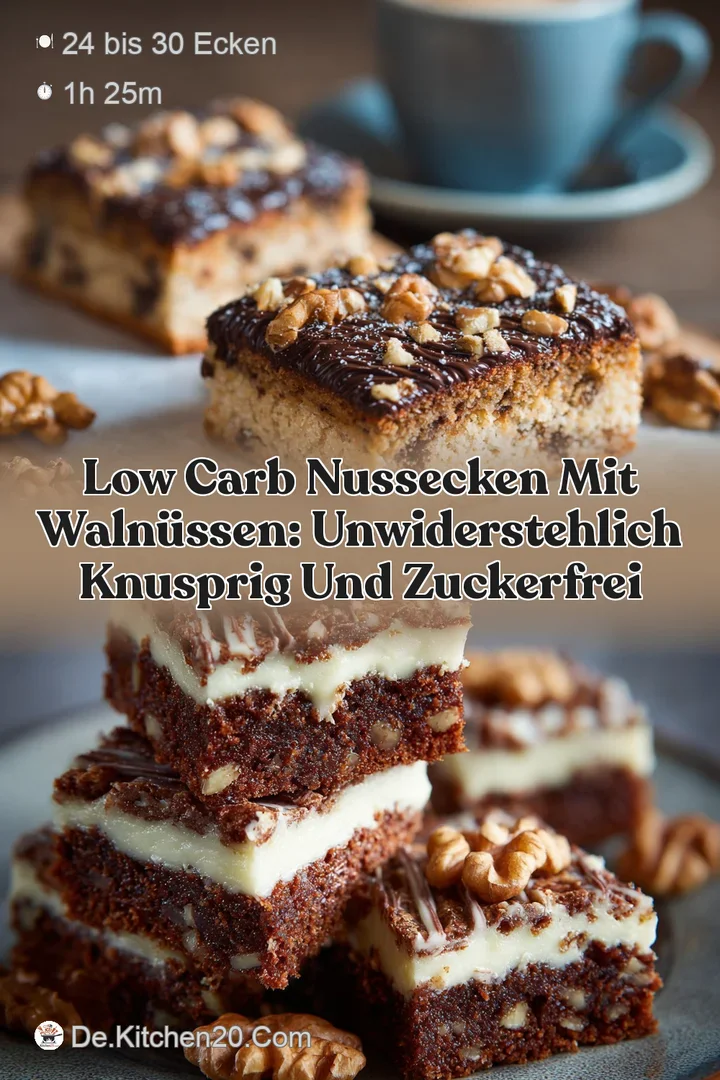 Low Carb Nussecken mit Waln&uuml;ssen: Unwiderstehlich knusprig und zuckerfrei