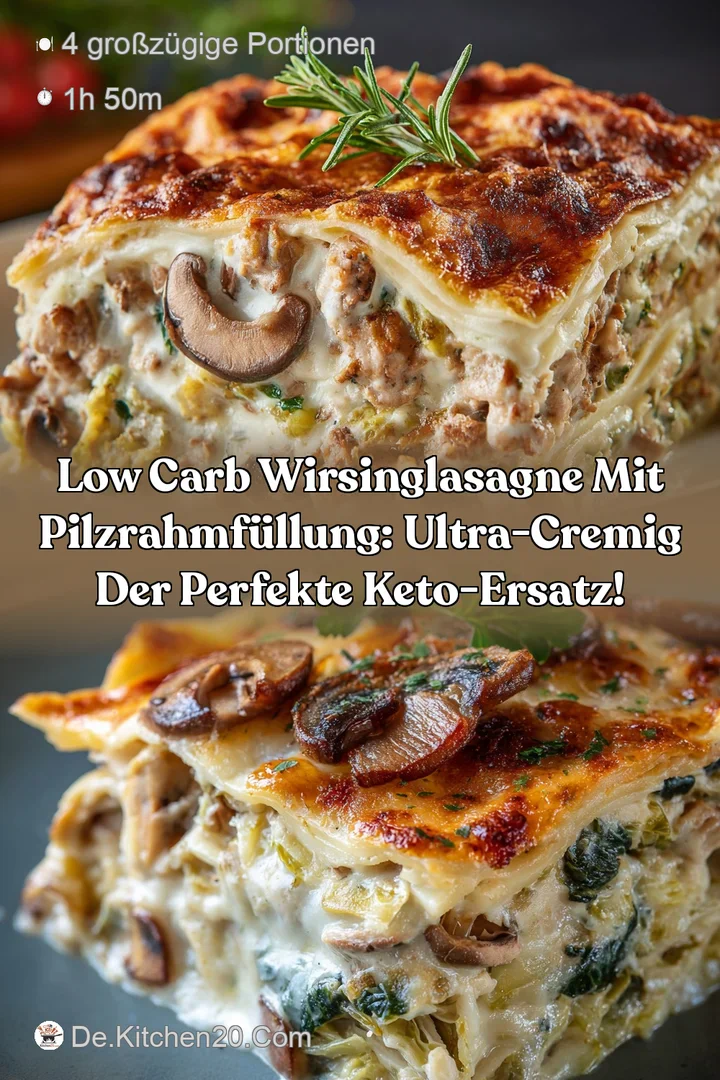 Low Carb Wirsinglasagne mit Pilzrahmf&uuml;llung: Ultra-cremig der perfekte Keto-Ersatz!
