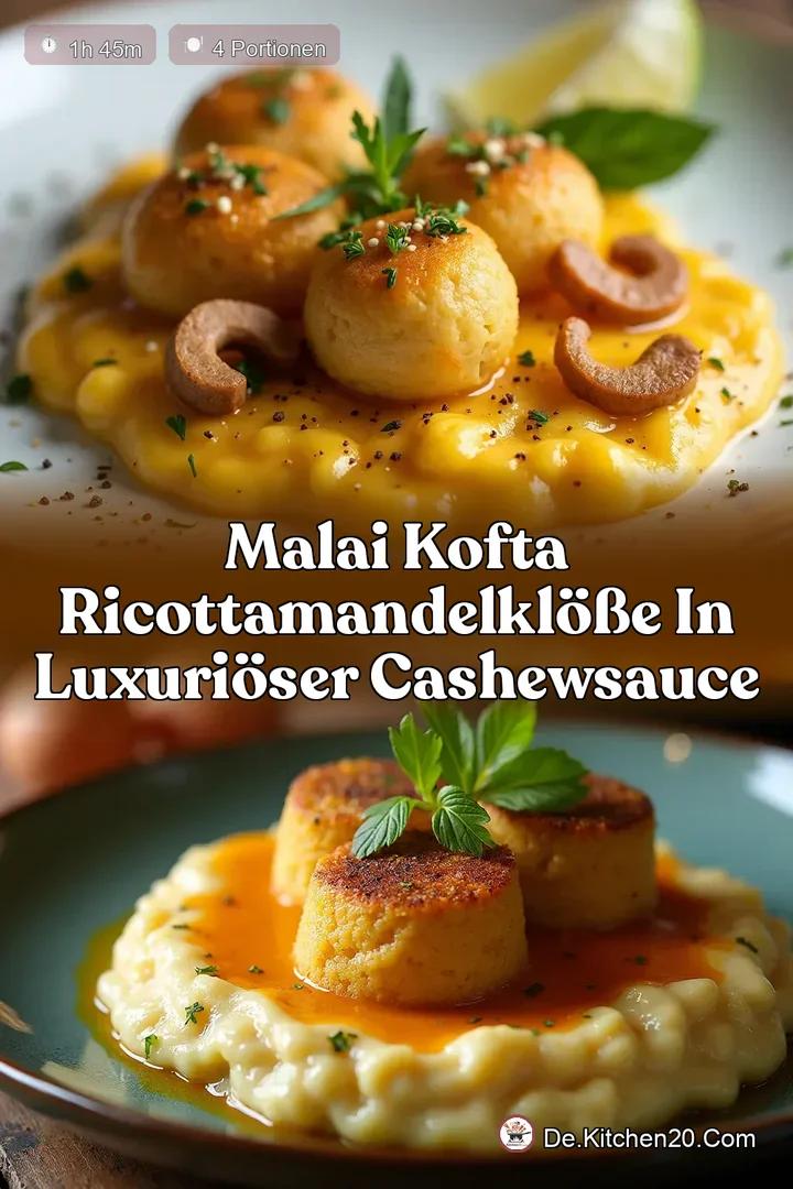Malai Kofta RicottaMandelKl&ouml;&szlig;e in Luxuri&ouml;ser Cashewsauce