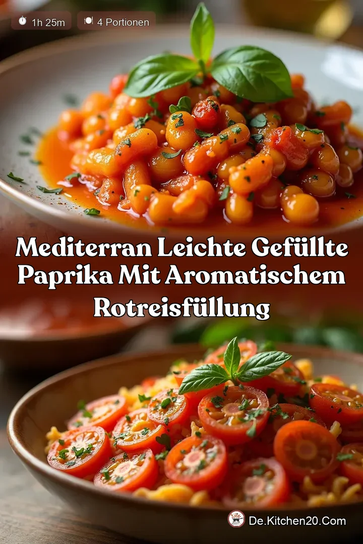 Mediterran leichte Gef&uuml;llte Paprika mit aromatischem RotreisF&uuml;llung