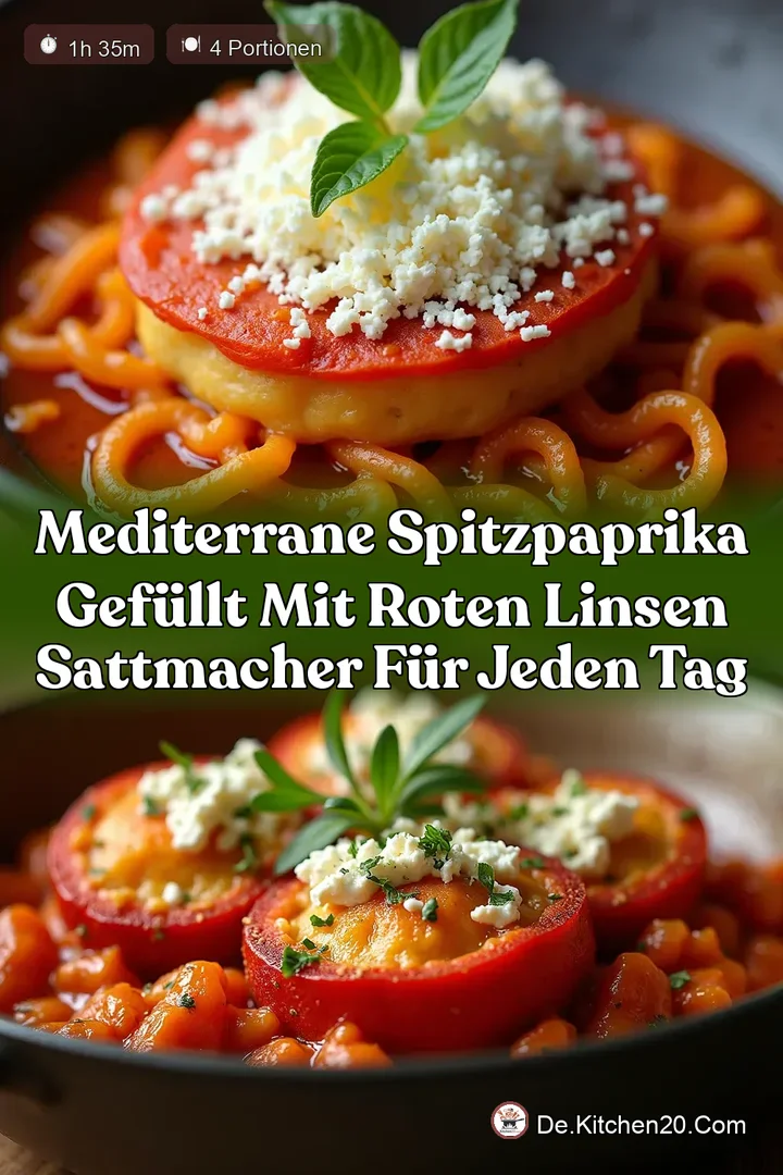 Mediterrane Spitzpaprika gef&uuml;llt mit roten Linsen Sattmacher f&uuml;r jeden Tag