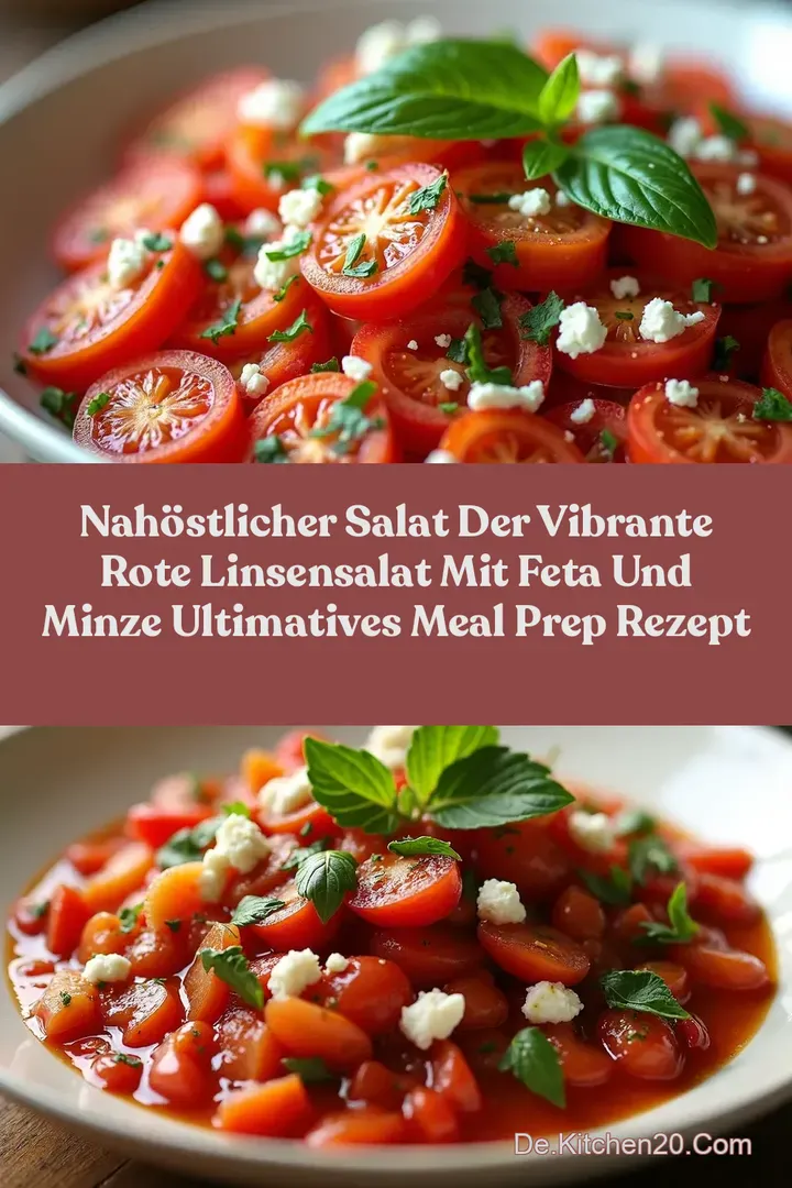 Nah&ouml;stlicher Salat Der Vibrante Rote Linsensalat mit Feta und Minze Ultimatives Meal Prep Rezept